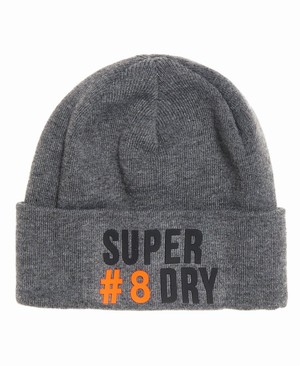 Superdry Super Logo Férfi Kötött Sapka Szürke | OHUYC2308